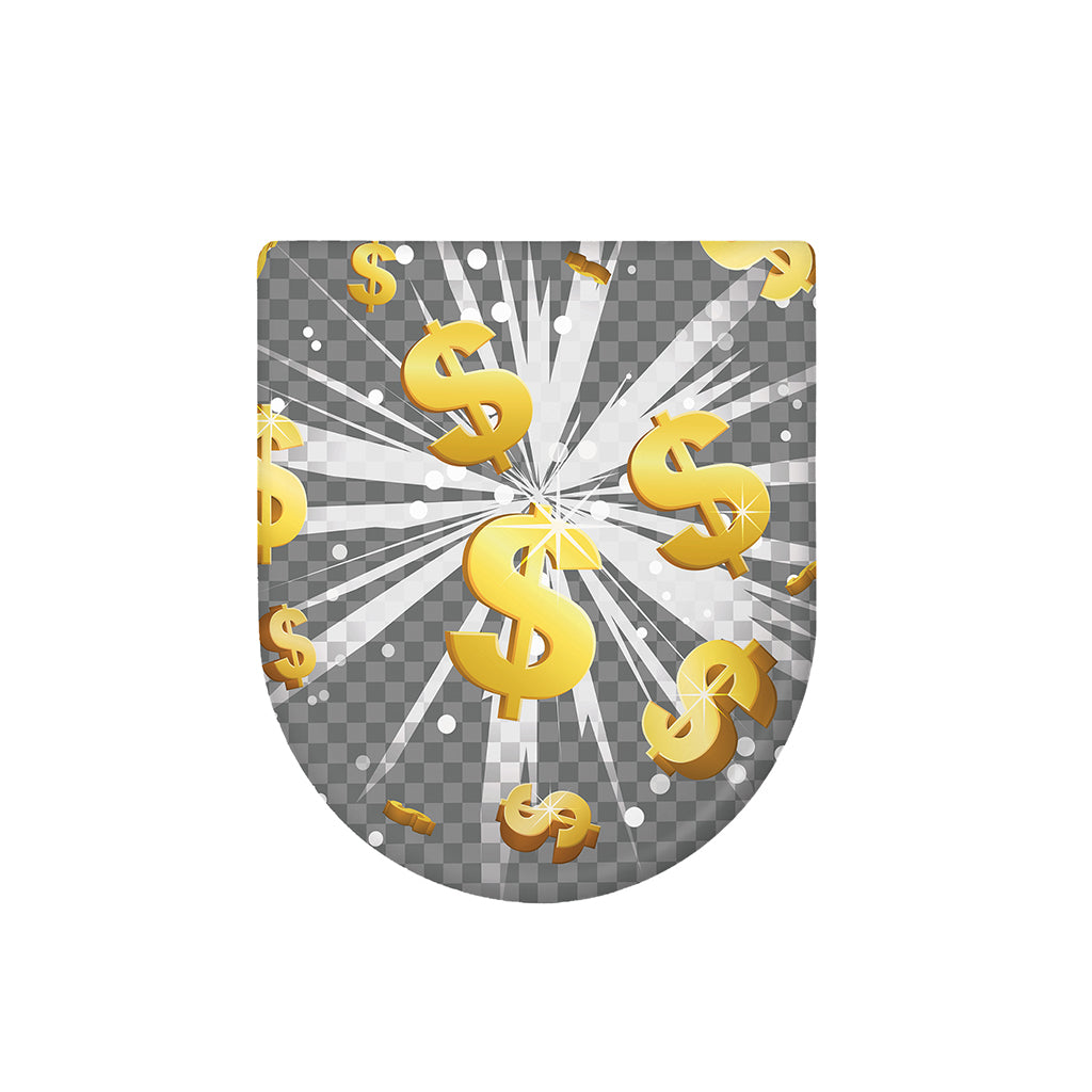 Golden Dollar Sign Explosion Print Toilet Lid Cover