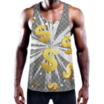 Golden Dollar Sign Explosion Print Training Tank Top