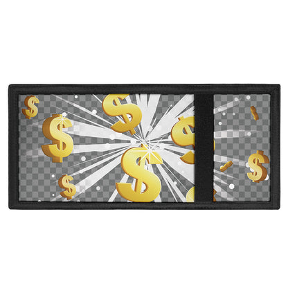 Golden Dollar Sign Explosion Print Trifold Wallet