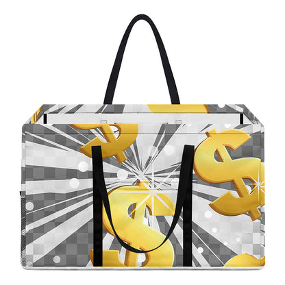 Golden Dollar Sign Explosion Print Utility Tote Bag