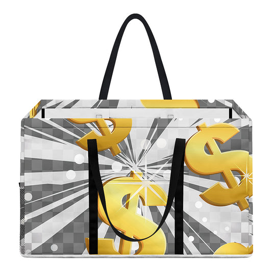 Golden Dollar Sign Explosion Print Utility Tote Bag