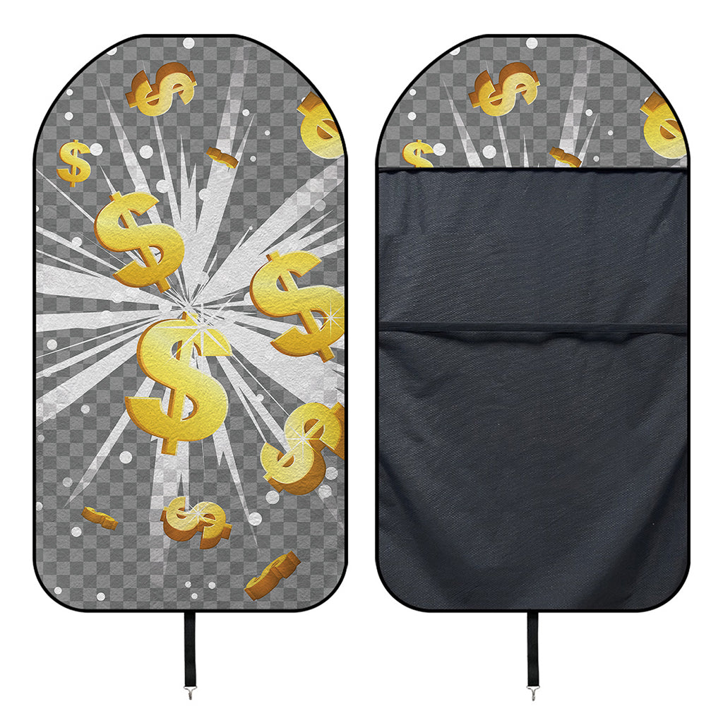 Golden Dollar Sign Explosion Print Waterproof Car Seat Cover