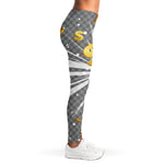 Golden Dollar Sign Explosion Print Women's Leggings