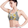 Golden Dollar Sign Explosion Print Women's Sports Bra