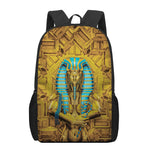 Golden Egyptian Pharaoh Print 17 Inch Backpack