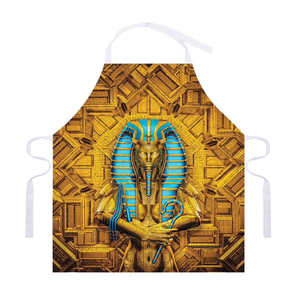 Golden Egyptian Pharaoh Print Adjustable Apron