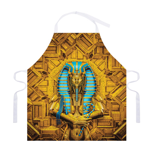 Golden Egyptian Pharaoh Print Adjustable Apron
