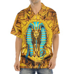 Golden Egyptian Pharaoh Print Aloha Shirt