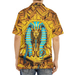 Golden Egyptian Pharaoh Print Aloha Shirt