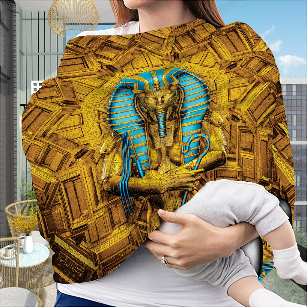 Golden Egyptian Pharaoh Print Baby Seat Cover