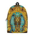 Golden Egyptian Pharaoh Print School Backpack