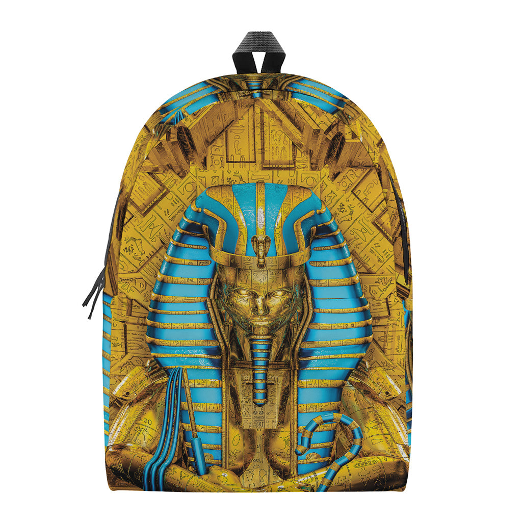 Golden Egyptian Pharaoh Print Backpack