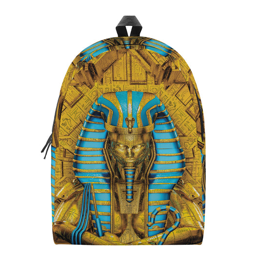 Golden Egyptian Pharaoh Print Backpack