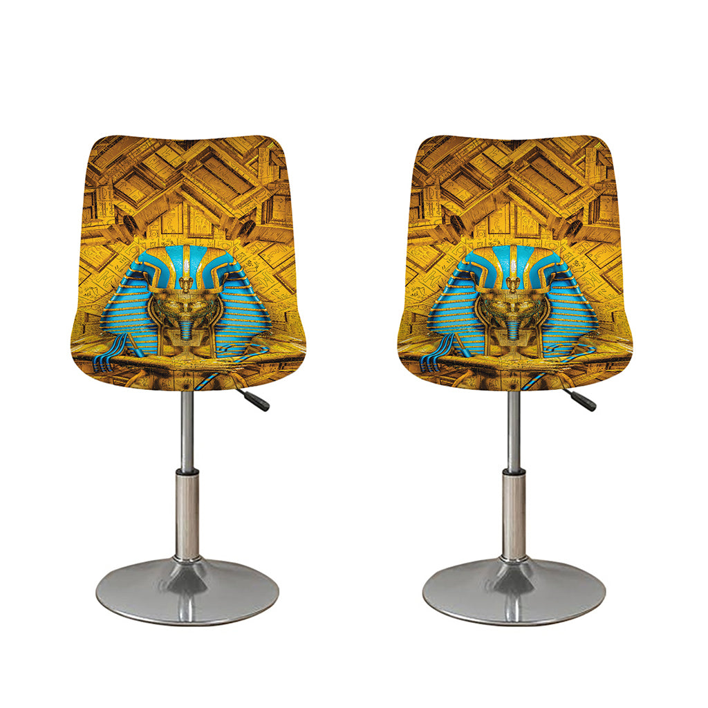 Golden Egyptian Pharaoh Print Bar Stool Covers
