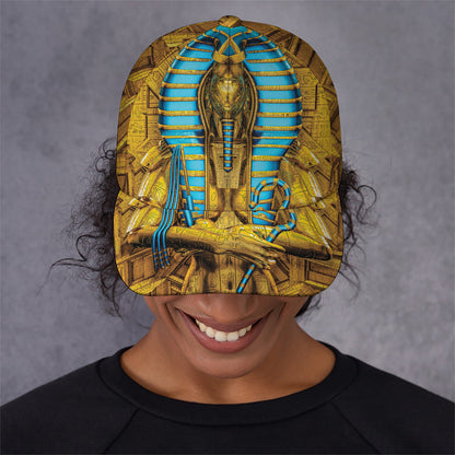 Golden Egyptian Pharaoh Print Baseball Cap