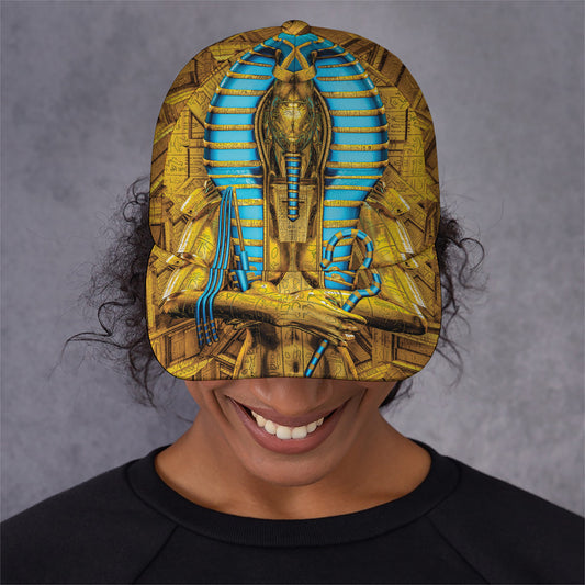Golden Egyptian Pharaoh Print Baseball Cap