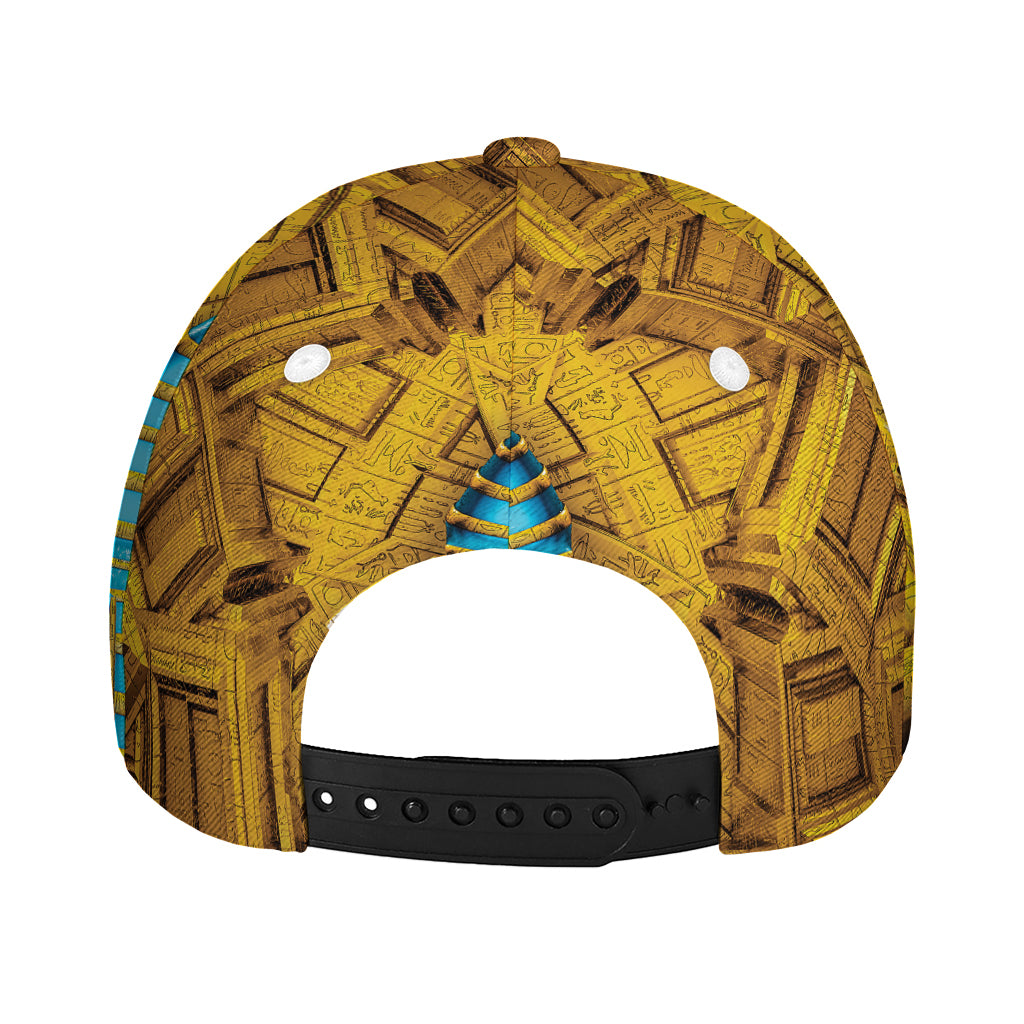 Golden Egyptian Pharaoh Print Baseball Cap