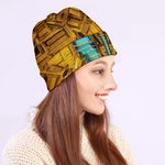 Golden Egyptian Pharaoh Print Beanie