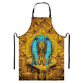 Golden Egyptian Pharaoh Print Bib Apron With Pocket