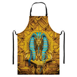 Golden Egyptian Pharaoh Print Bib Apron With Pocket