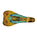 Golden Egyptian Pharaoh Print Bicycle Seat Cover