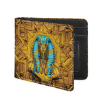 Golden Egyptian Pharaoh Print Bifold Wallet