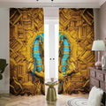 Golden Egyptian Pharaoh Print Dimout Pencil Pleat Curtains