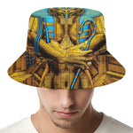 Golden Egyptian Pharaoh Print Bucket Hat