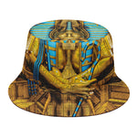 Golden Egyptian Pharaoh Print Bucket Hat