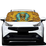 Golden Egyptian Pharaoh Print Car Windshield Snow Cover