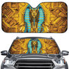 Golden Egyptian Pharaoh Print Car Windshield Sun Shade