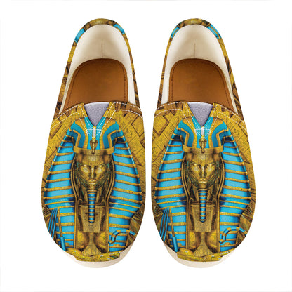Golden Egyptian Pharaoh Print Casual Shoes