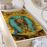 Golden Egyptian Pharaoh Print Changing Pad Cover
