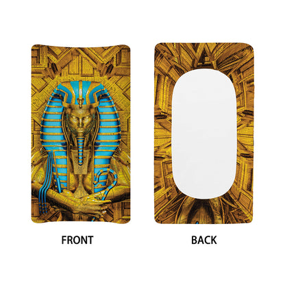 Golden Egyptian Pharaoh Print Changing Pad Cover