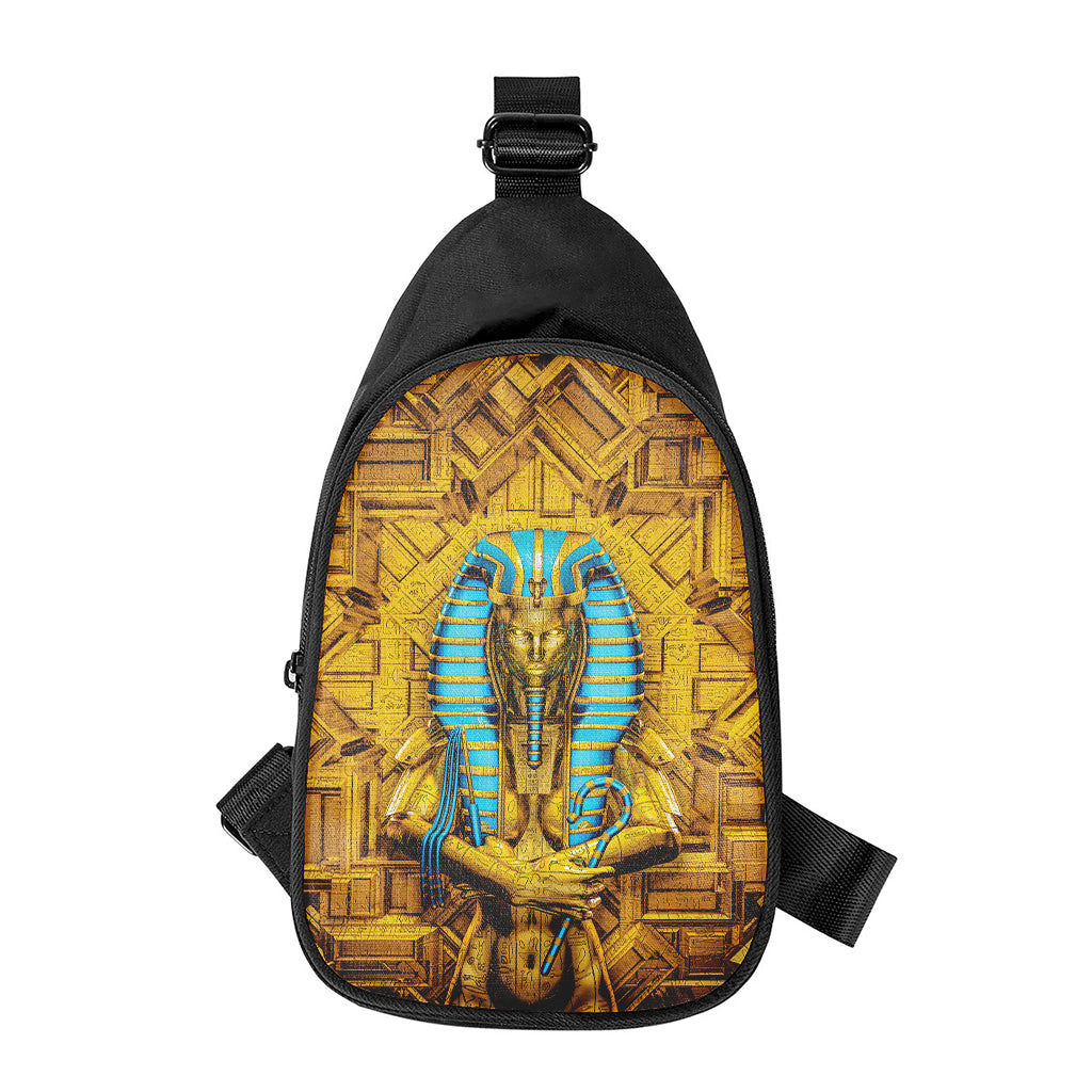 Golden Egyptian Pharaoh Print Chest Bag