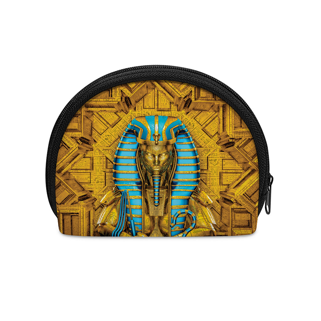Golden Egyptian Pharaoh Print Coin Purse