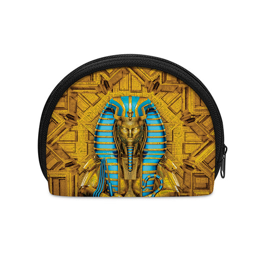 Golden Egyptian Pharaoh Print Coin Purse