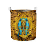Golden Egyptian Pharaoh Print Collapsible Laundry Basket