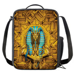 Golden Egyptian Pharaoh Print Crossbody Lunch Bag