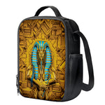 Golden Egyptian Pharaoh Print Crossbody Lunch Bag