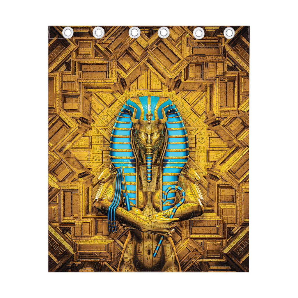 Golden Egyptian Pharaoh Print Curtain
