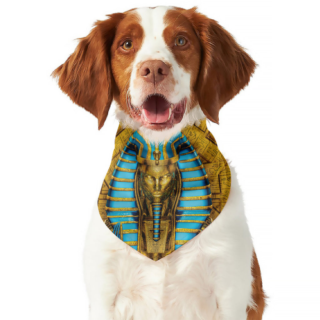 Golden Egyptian Pharaoh Print Dog Bandana