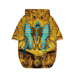 Golden Egyptian Pharaoh Print Dog Zip Up Hoodie