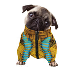 Golden Egyptian Pharaoh Print Dog Zip Up Jacket