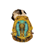 Golden Egyptian Pharaoh Print Dog Zip Up Jacket