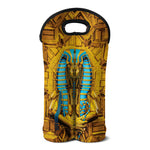 Golden Egyptian Pharaoh Print Double Neoprene Wine Tote