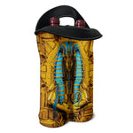 Golden Egyptian Pharaoh Print Double Neoprene Wine Tote