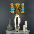 Golden Egyptian Pharaoh Print Drum Lamp Shade