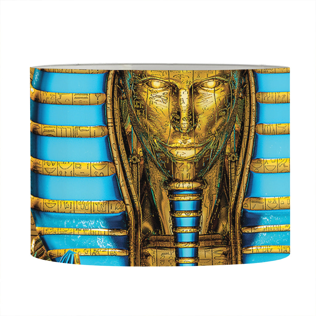 Golden Egyptian Pharaoh Print Drum Lamp Shade