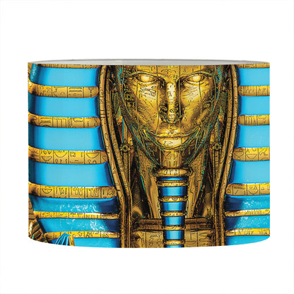 Golden Egyptian Pharaoh Print Drum Lamp Shade